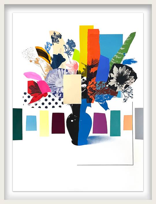 Paper Bouquet (Orange + Blue Hydrangea)