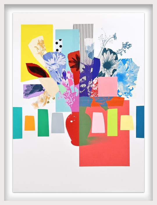 Paper Bouquet (Red + Blue Flowers)
