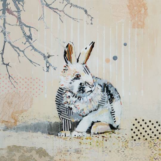 WAITING RABBIT-DOTS & STRIPES