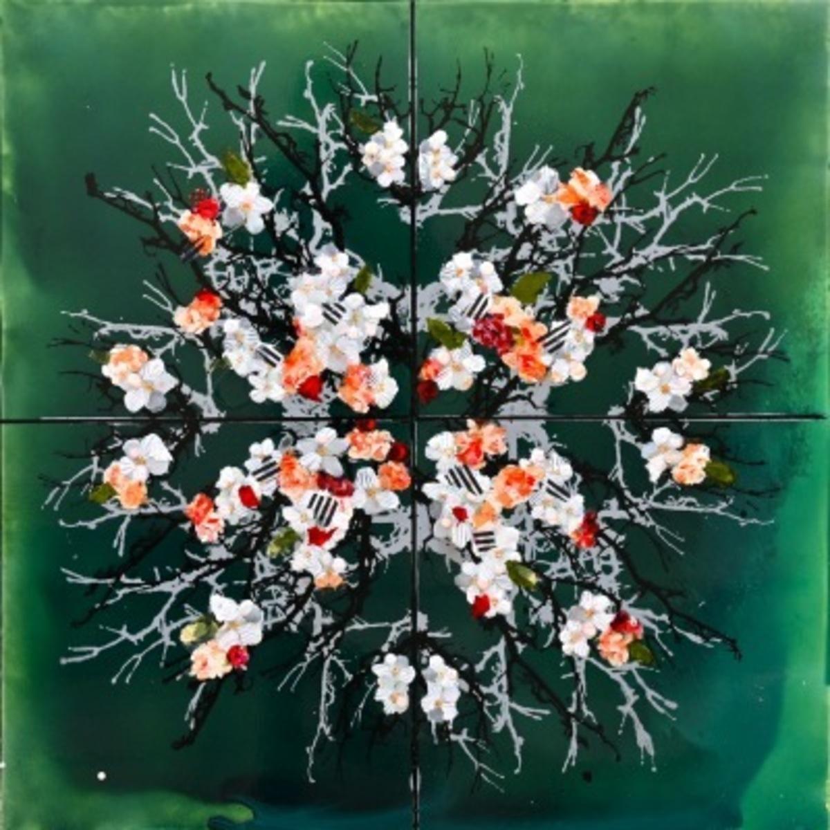 GREEN FLOWER CLOCK
