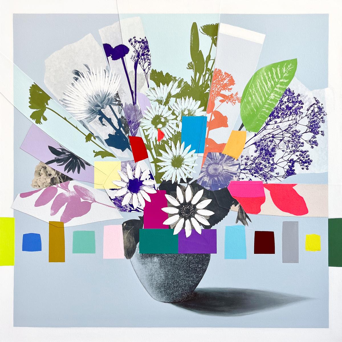 Vintage Bouquet (Blue + Green + Coral Flowers), image 2