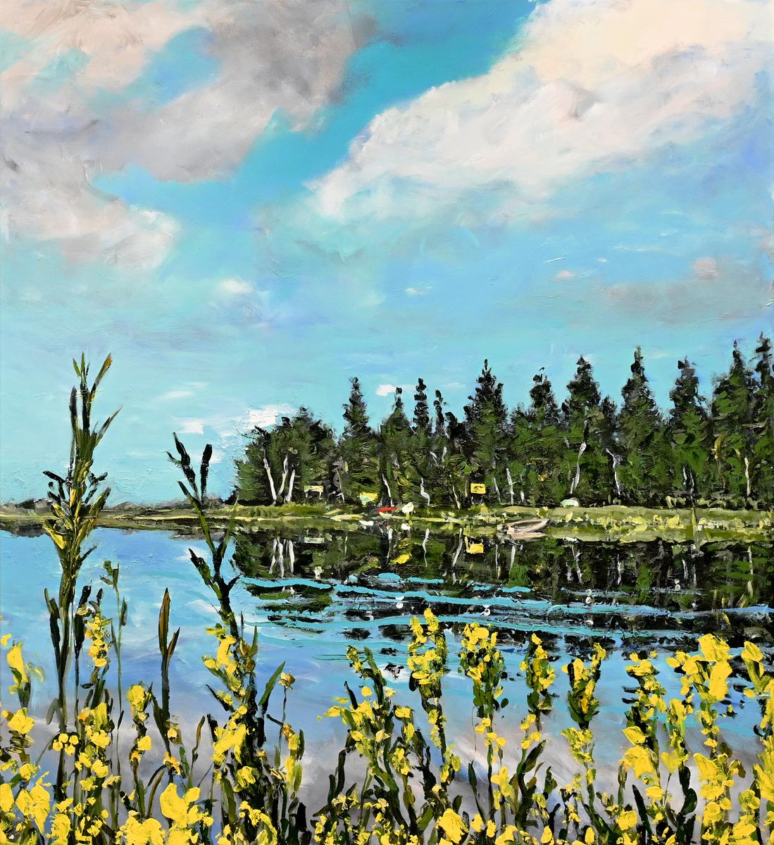 Lake with Yellow Flowers AC-19-03