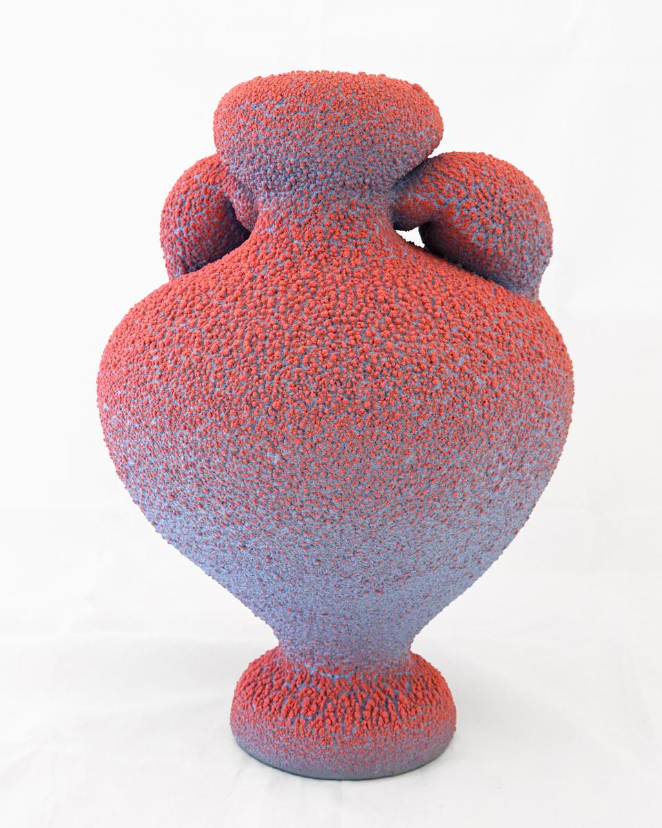 Light Blue & Light Red Amphora, image 4